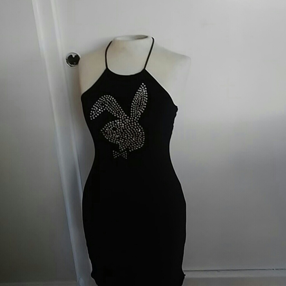 Black playboy Mini dress